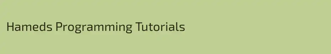 Hameds Programming Tutorials